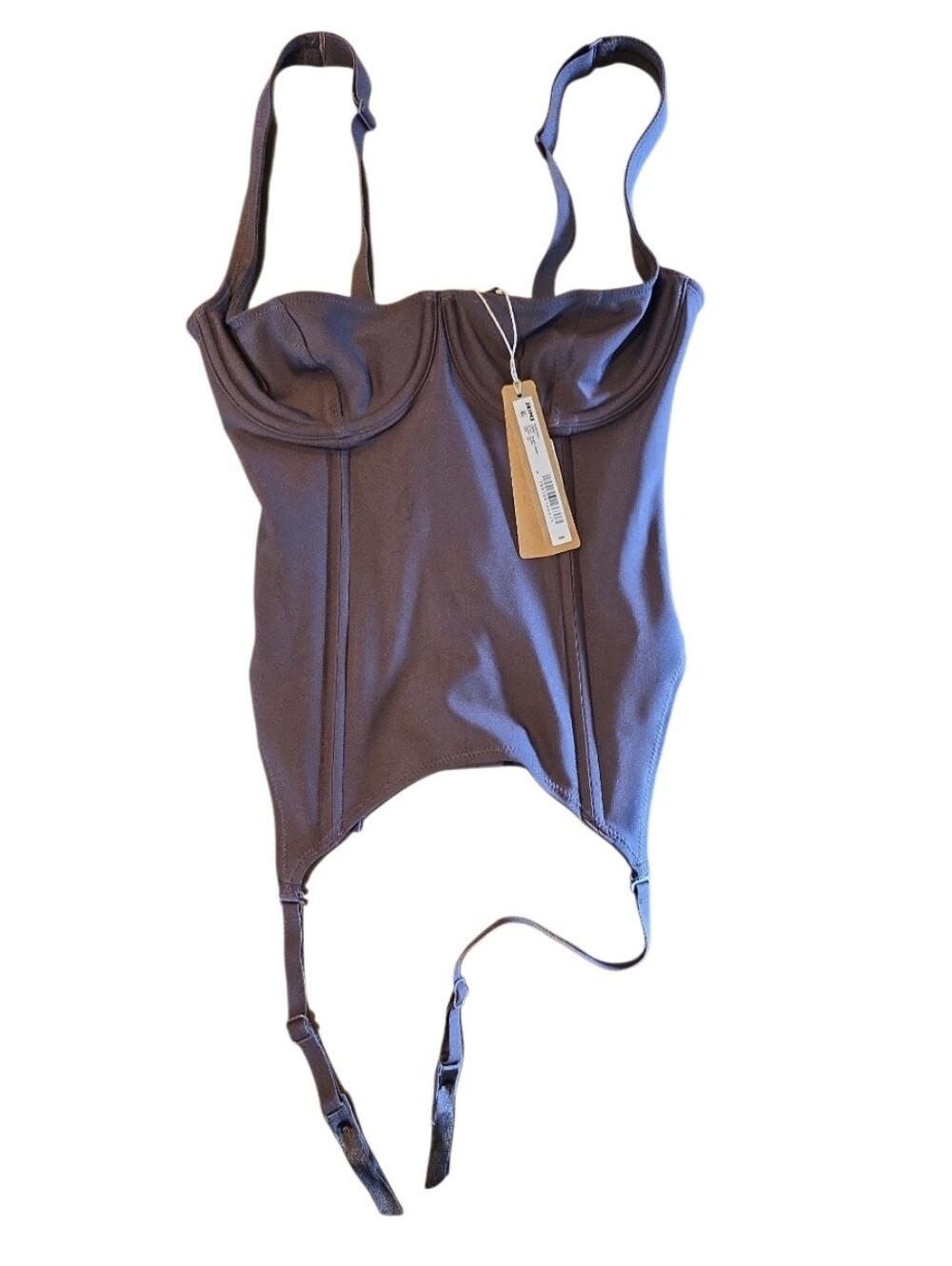 NWT SKIMS Body Corset Bustier Top Only Has 2 Straps Deep Purple Raisin XS